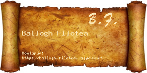 Ballogh Filotea névjegykártya